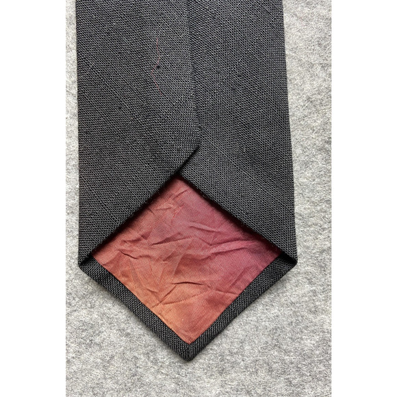 Yves Saint Laurent Tie Mens Black Slim Monogram YSL Logo Formal Necktie Dress - Picture 7 of 9